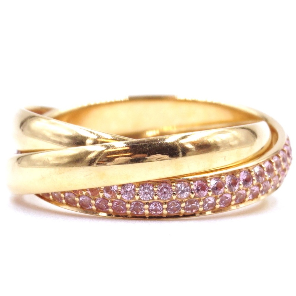 18k 750 Trinity Sapphire Stones Size 48 4.5 Ring - Picture 4 of 8